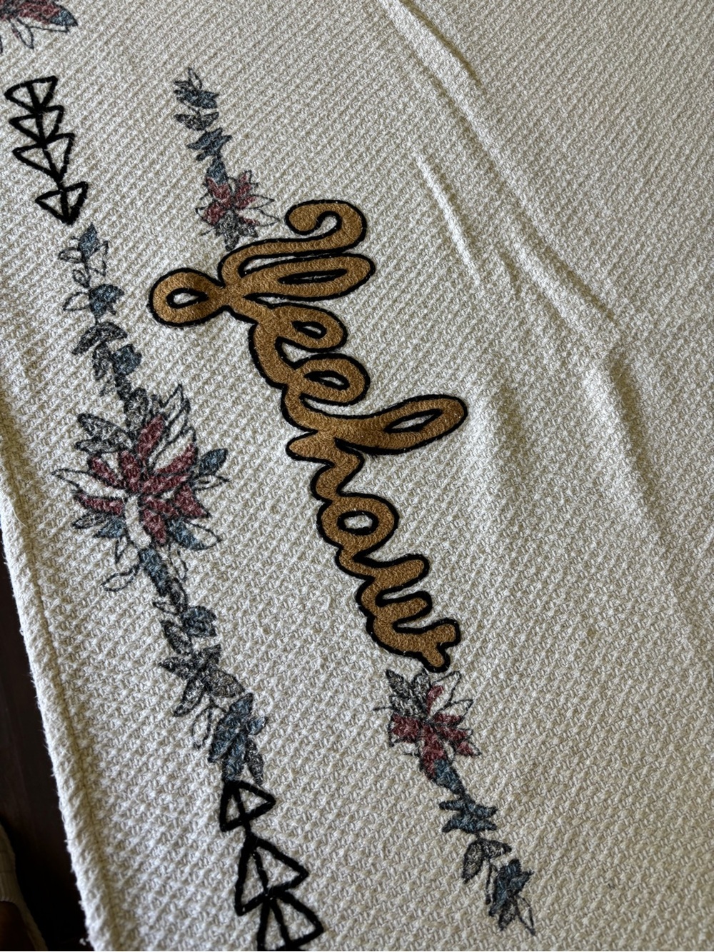 Yeehaw Cotton Western Boho Throw Blanket 50” x 54”
